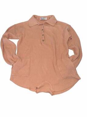 Free People FP Beach Hailee Ribbed Long Sleeve Romper XS